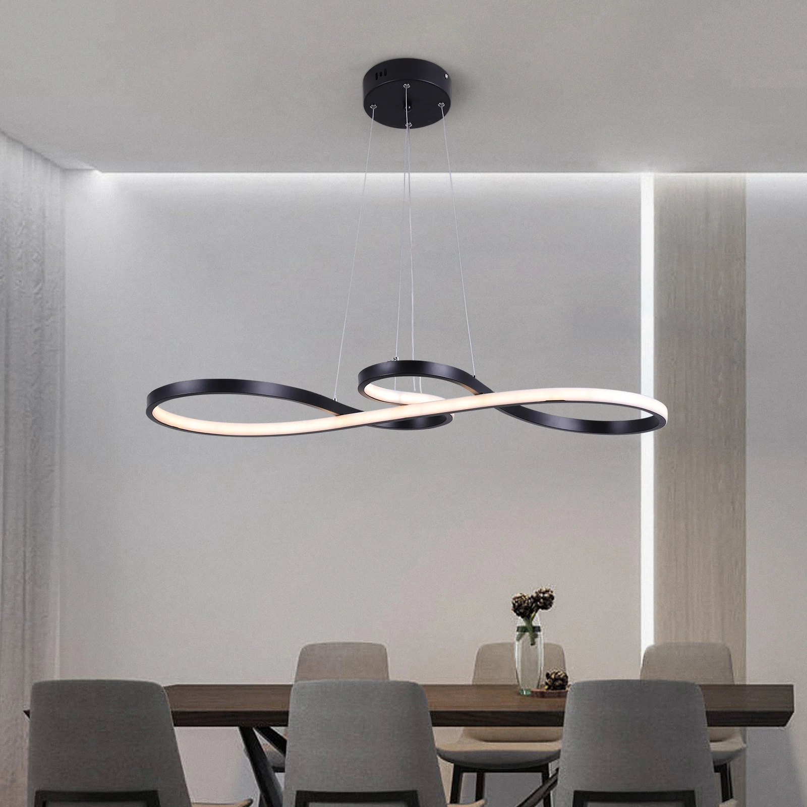 GreeLustr Modern Chandelier Pendant Light Acrylic Note Dimmable Led Ceiling Lamp Dining Living Room Hotel Decor Hanging Fixture