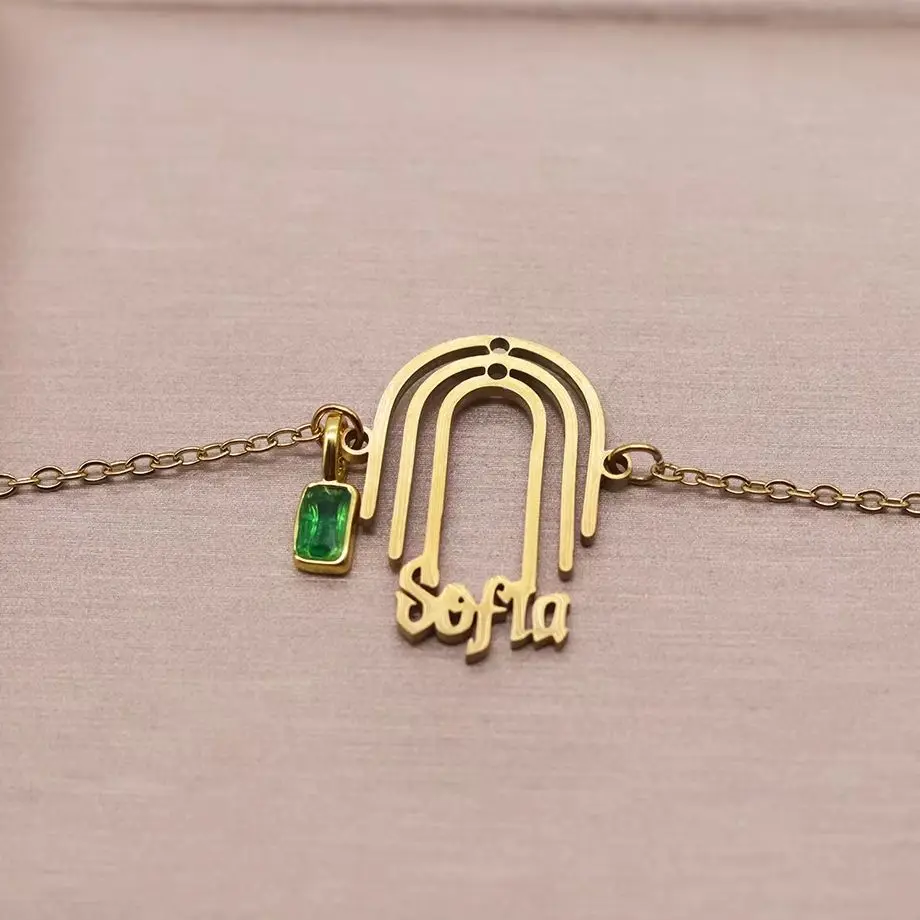 Todorova Custom Name Rainbow Bracelet, Whimsical Magical Themed Stainless Steel Jewelry, Enchanting Charm Bracelet Gift for Wome