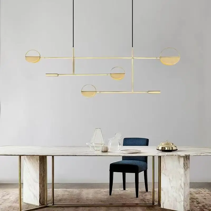 

Nordic Minimalist Creative Restaurant Living Room Long Dining Table Modern Designer Shop Coffee Shop Decoration Chandelier