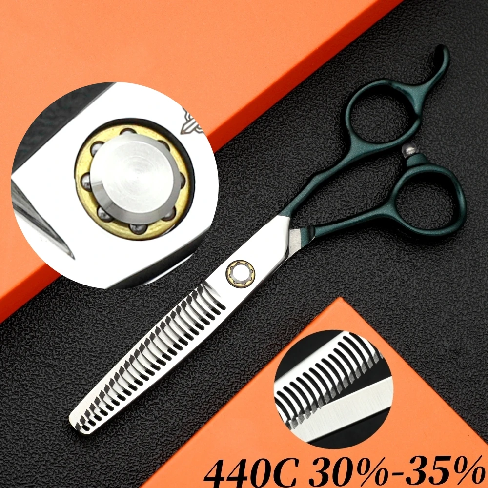 Barber's Professional Scissors Salon Hairdressing Supplies Tools Thin hair scissors with reverse teeth 440C 5.5-6-6.8-7inch