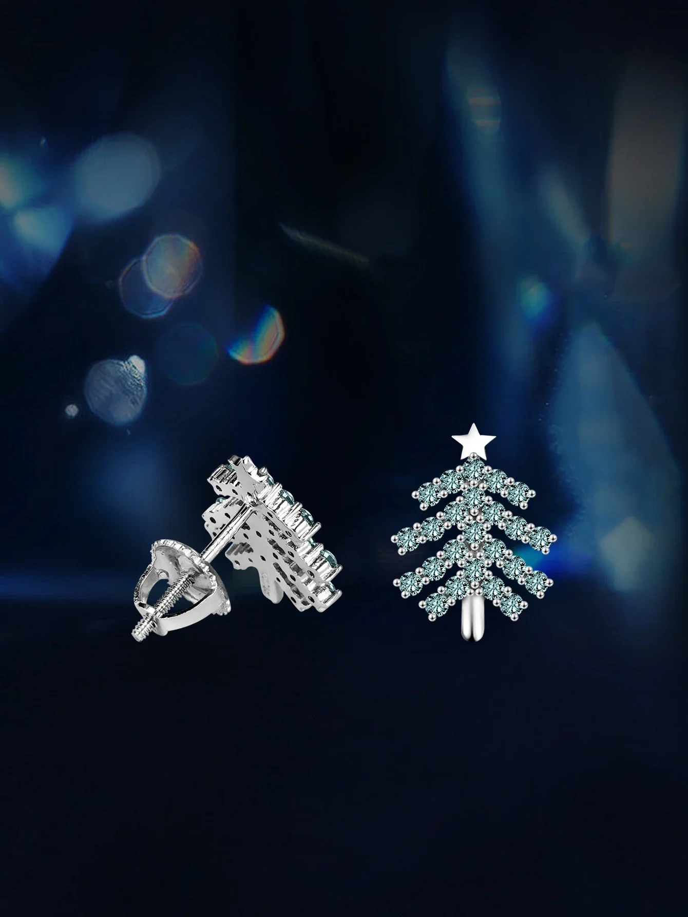 

Christmas Tree Earring Moissanite Stud Earrings for Women 925 Sterling Silver Earrings with Gra Certificate Fashion Jewelry