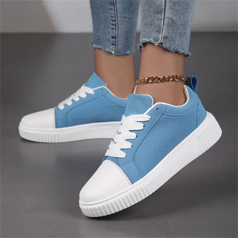 Zapatos informales sencillos a la moda para hombre y mujer, zapatillas de deporte con plataforma de cesta azul, zapatos deportivos ligeros para monopatín, zapatos vulcanizados para hombre