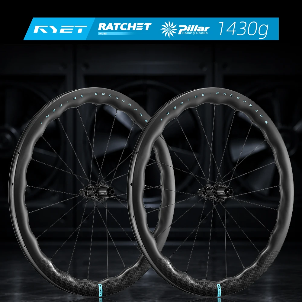 RYET ロードカーボンホイール 50 ミリメートル正弦波自転車リムセット