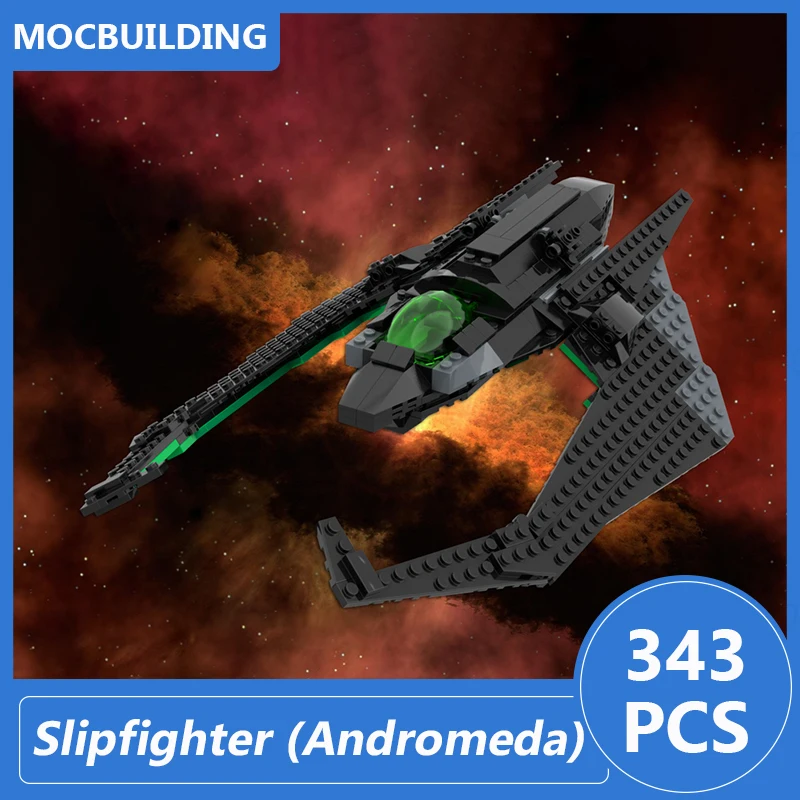 

Slipfighter (Andromeda) светильник модель боевого истребителя Moc, строительные блоки «сделай сам», сборные кирпичи, коллекционные игрушки, подарки, 343 шт.