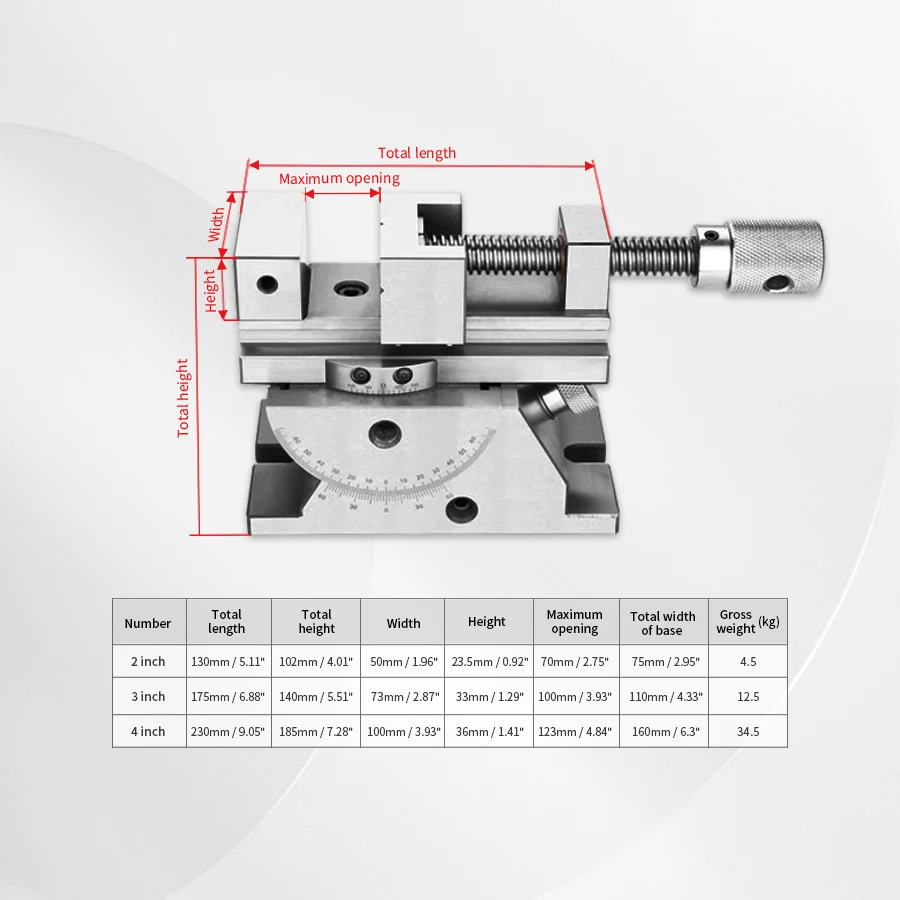 Imagem -06 - Universal Precision Vise Moagem Máquina Rotatable Inclinação Alicata Ângulo de Inclinação Vise Flat-nose 4