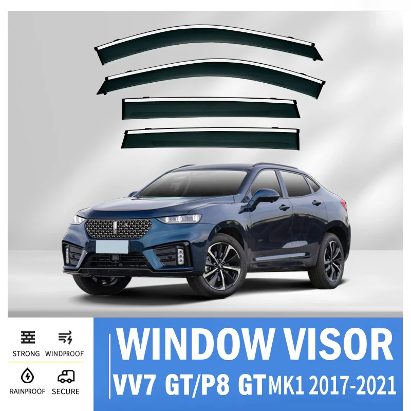 Fit For Great Wall WEY VV7 P8 GT Window Visor Awnings Shelters Sun Rain Mirror Eyebrow Wind Deflector