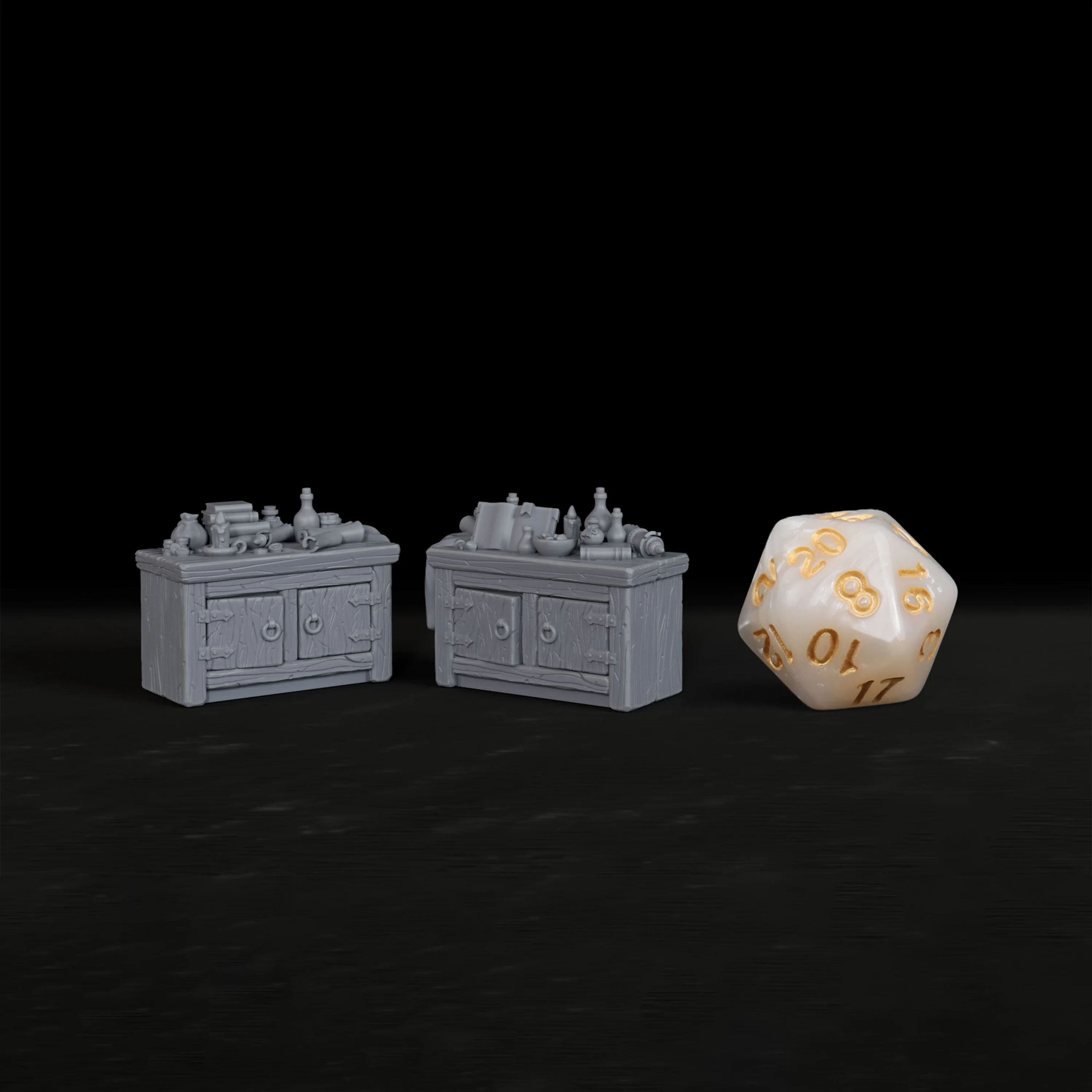 2Pcs RPG Terrain Cabinets Miniatures - TTRPG Tabletop Building Accessories, Immersive Props for Role-Playing Board Game