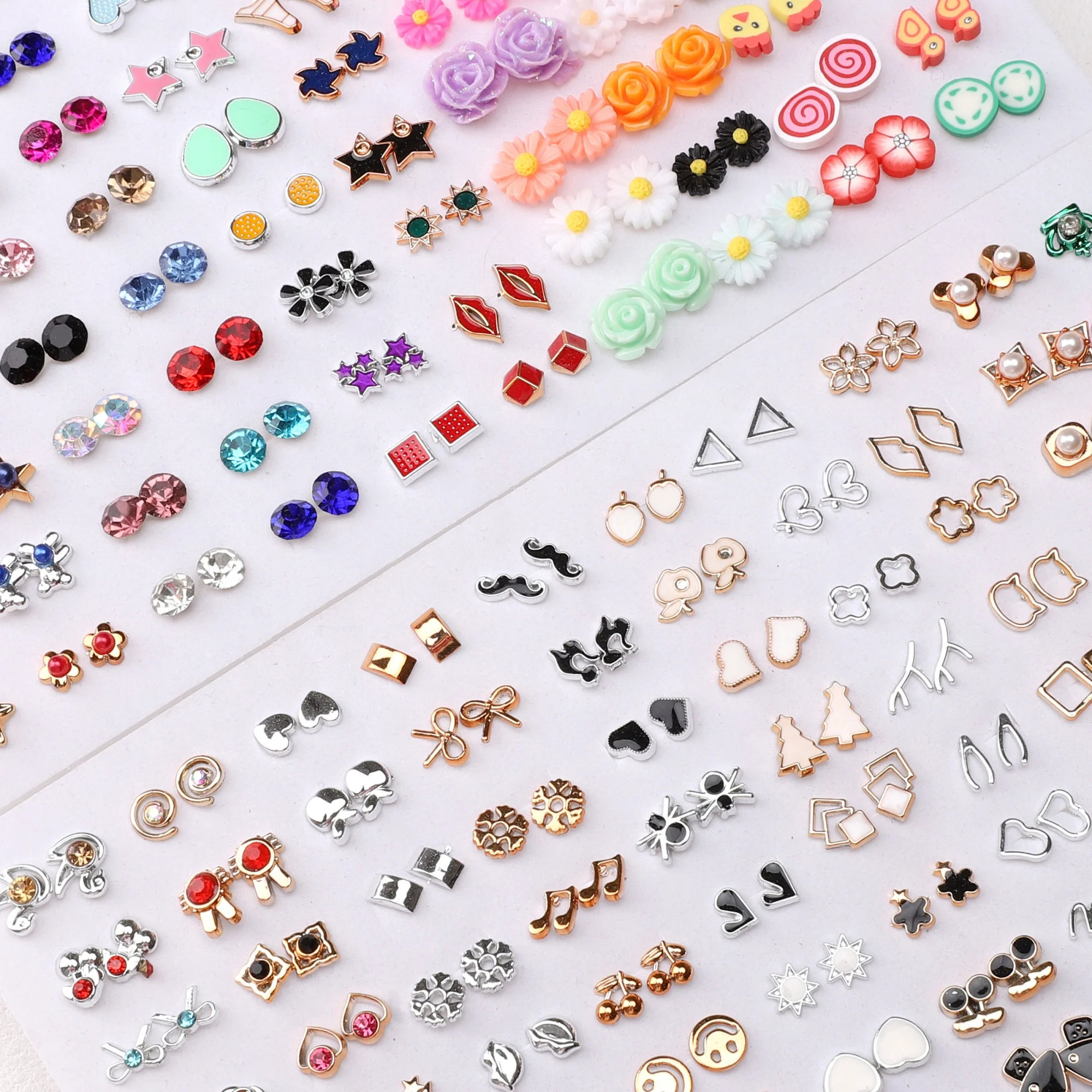 12/18/36/100 Pairs/Lot Women Colorful Ear Nail Set Trendy Multi-style Earrings for Party Birthday Gifts Female Ear