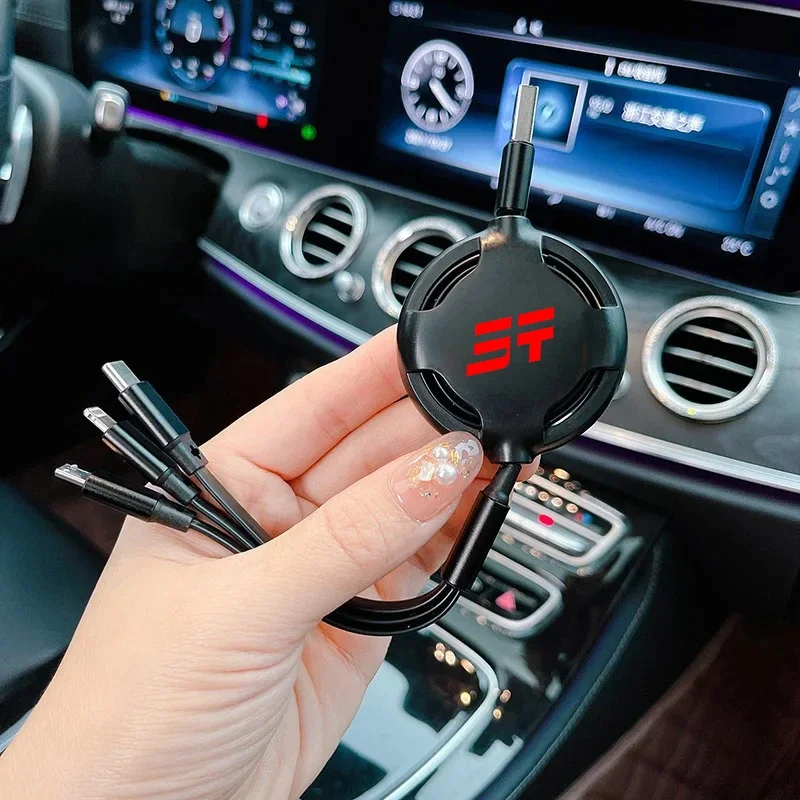 Car 3 In 1 Micro USB Type C Fast Charging Cable Multi Charger For Chery Jetour T2 Traveler 2023 2024 2025 Auto Accessories