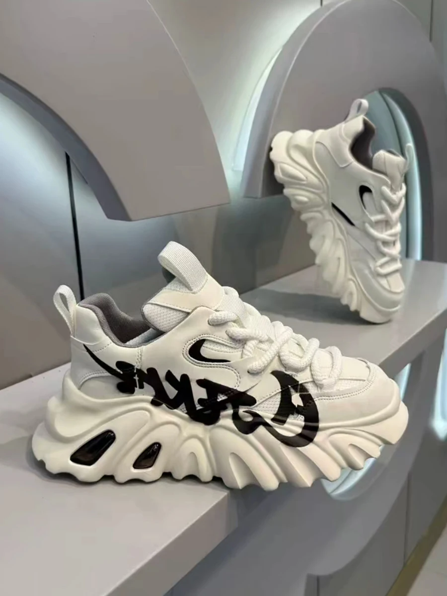 

Мужские повседневные кроссовки на толстой подошве с воздушной подушкой и амортизацией, в стиле Dad Shoes, с цветными вставками, модные, весна-осень