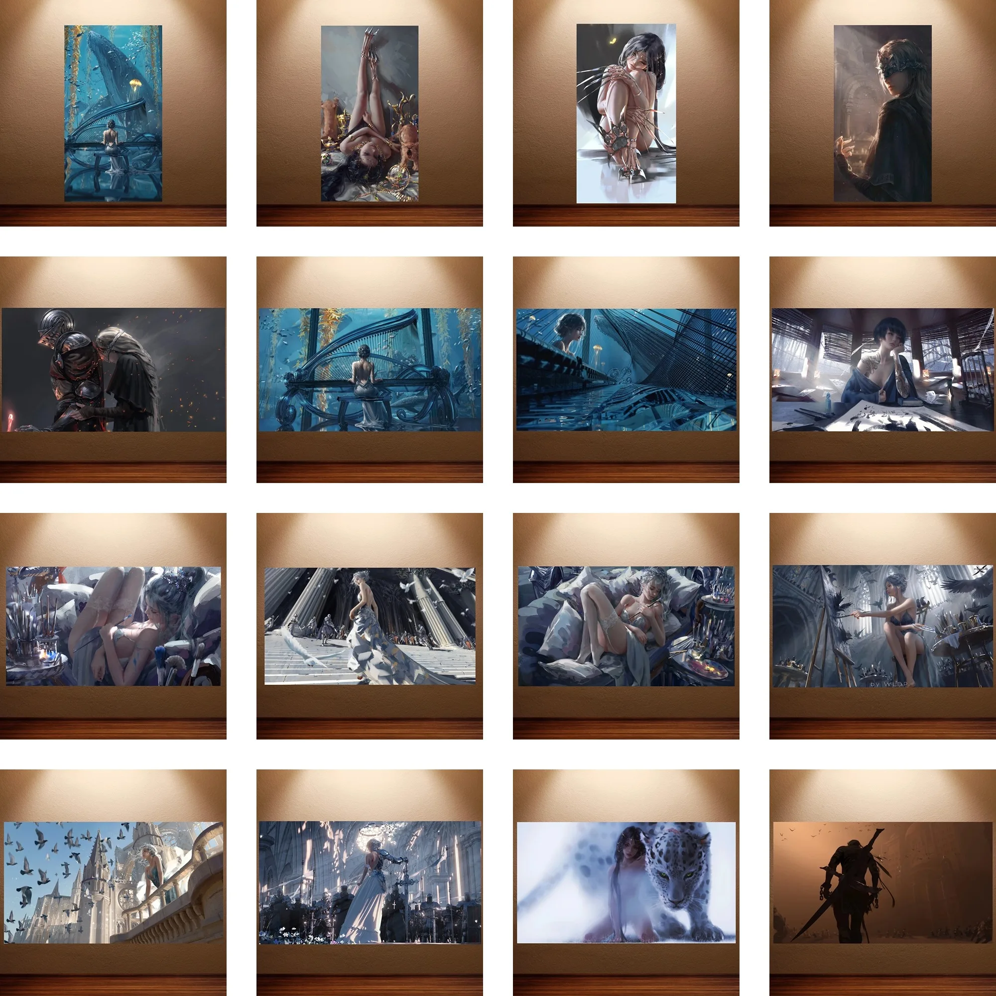 Ghost Blade Anime Poster Wlop Secondary Anime Custom Poster Canvas Wall Painting Living Room Wall Decor Room Wall Art Stickers