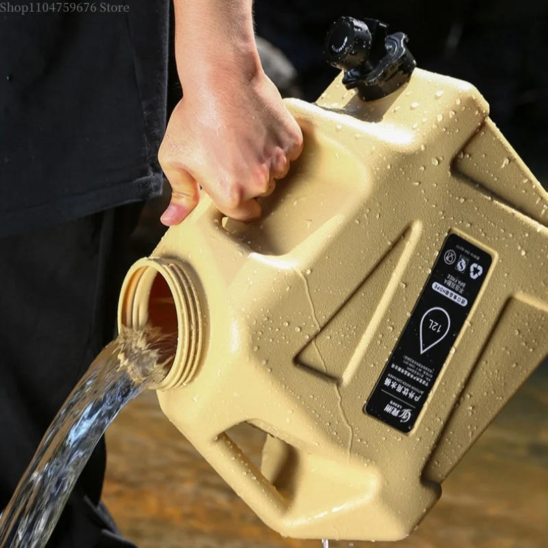 دلو تخزين المياه في الهواء الطلق بسعة كبيرة سعة 12 لترًا، دلو مياه من البولي إيثيلين للطعام، دلو مياه منزلي للتخييم، دلو مياه