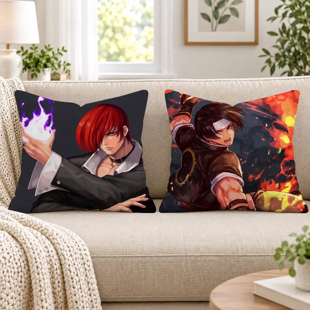 K-KOF The King of F-Fighter Cushion Cover Short Plush Double-Sided Printing Sofa Bedroom Pillow Case Aesthetic Home Decor