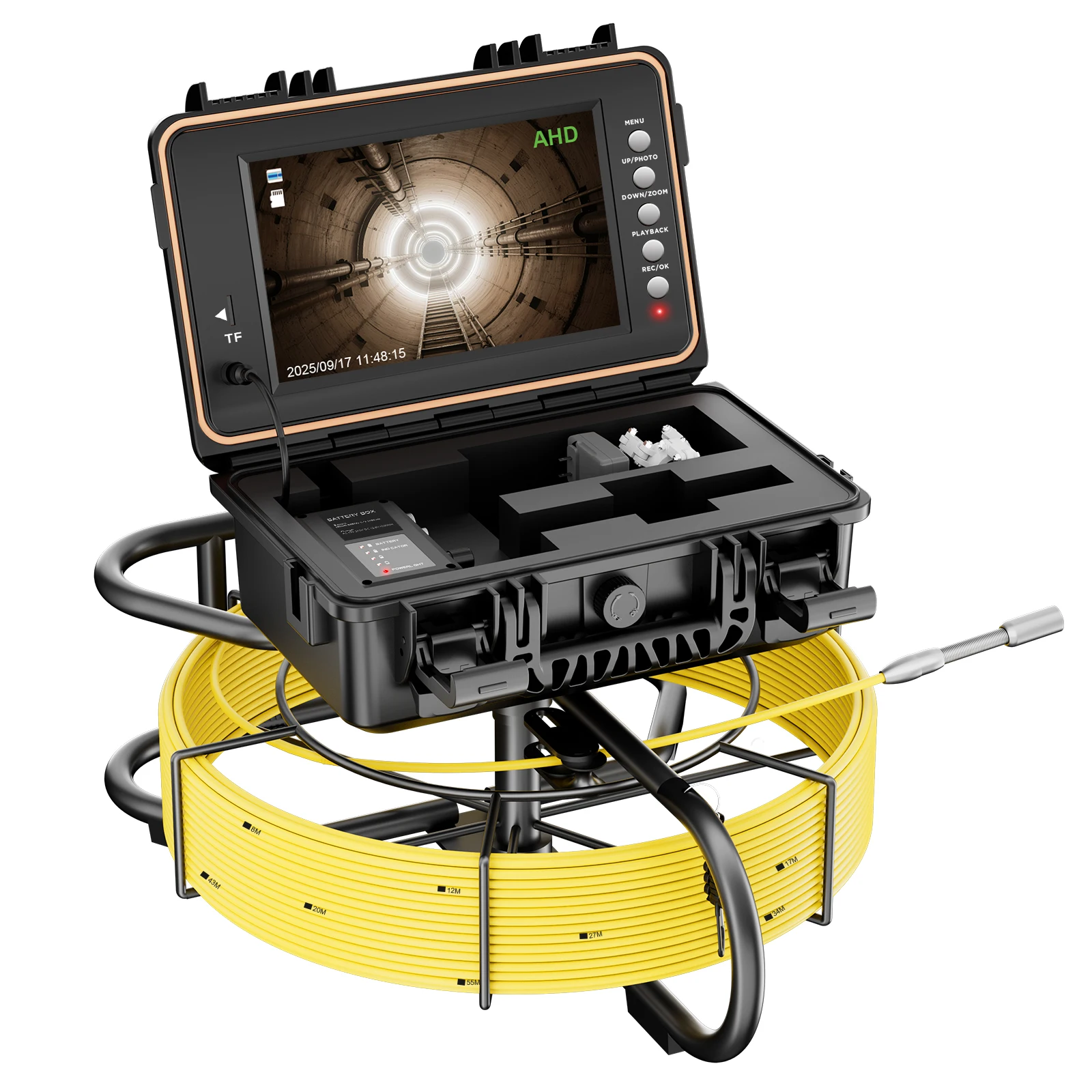 

50M 165ft Sewer Cmra 1080P 512Hz Self-Leveling 7mm Cable Video Plumbing Pipeline Drain Pipe Inspection Endoscope Cmra
