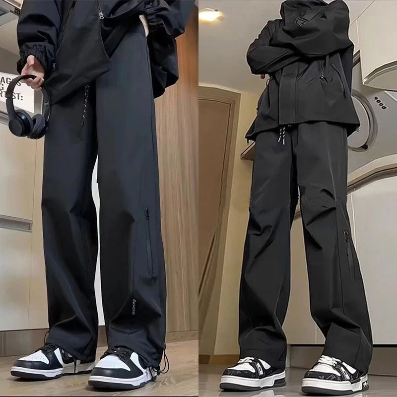 Cargohose für Damen, hochwertig, Herbst-Polyester, konisch, plissiert, Büro, minimalistischer Bund, geknöpft, schick, professionell, Übergröße