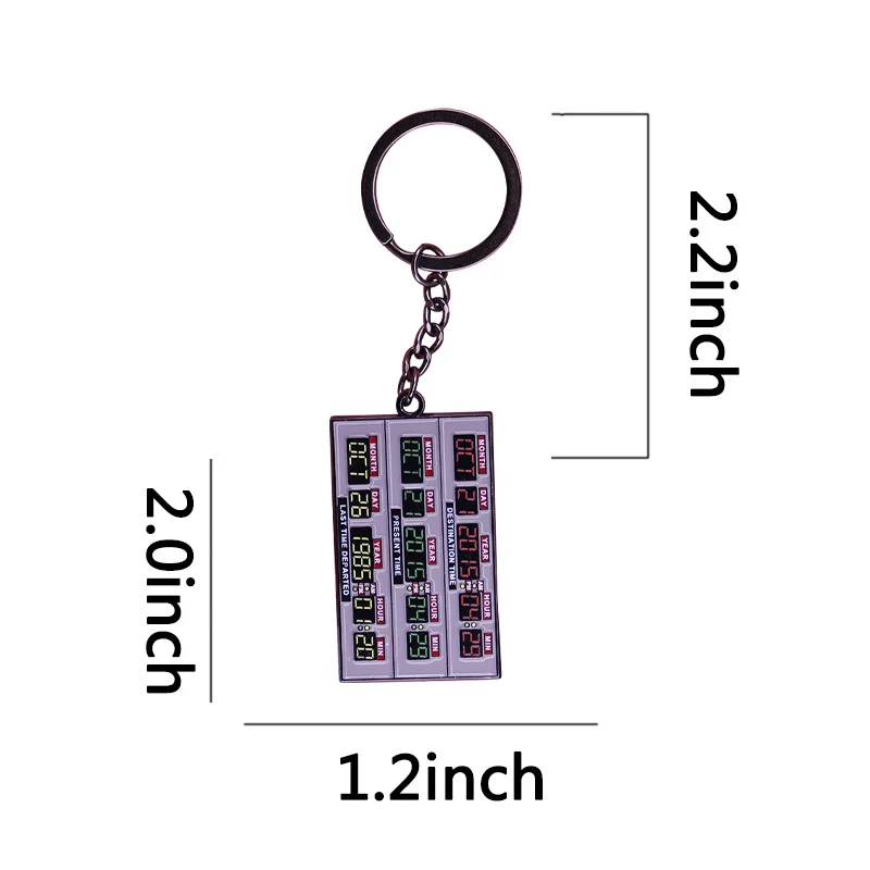 Time Circuits Keychain Marty McFly Doc Brown Time Travel Gift Back To The Future Delorean Replica Prop Keyring