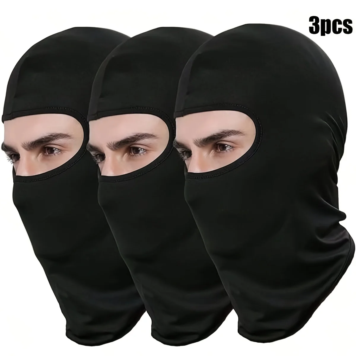 

3pcs Balaclava Face Mask - Breathable and Moisture Absorbing Full Face Mask, Suitable for Bicycles, Motorcycles, Hiking, Skiing