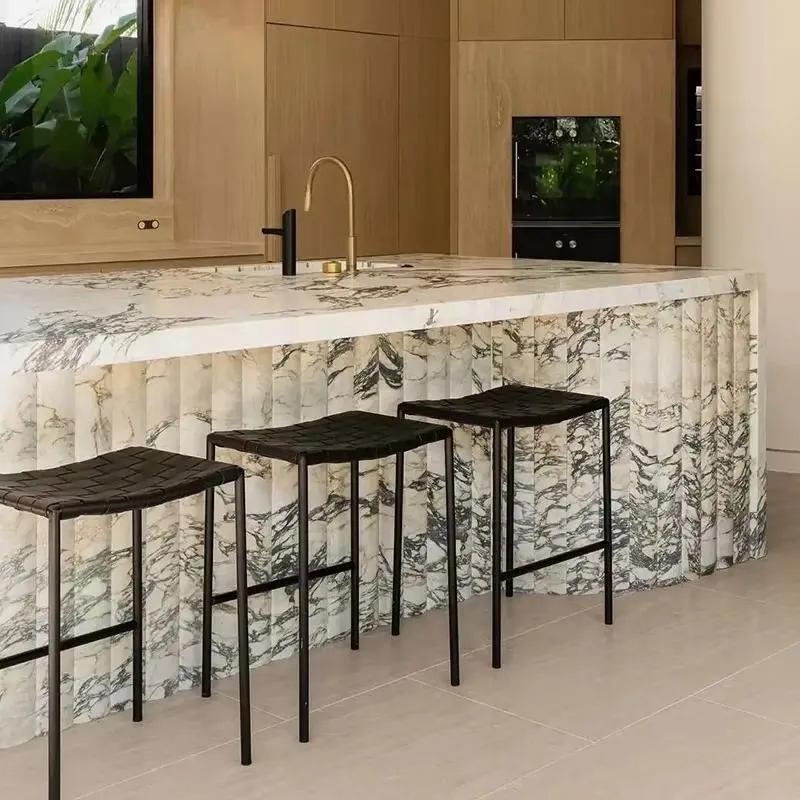 Luxury Calacatta Viola Marble Countertops Stone Island Vanity Tops Dining Table Slabs for Villa Hotel Interior Design