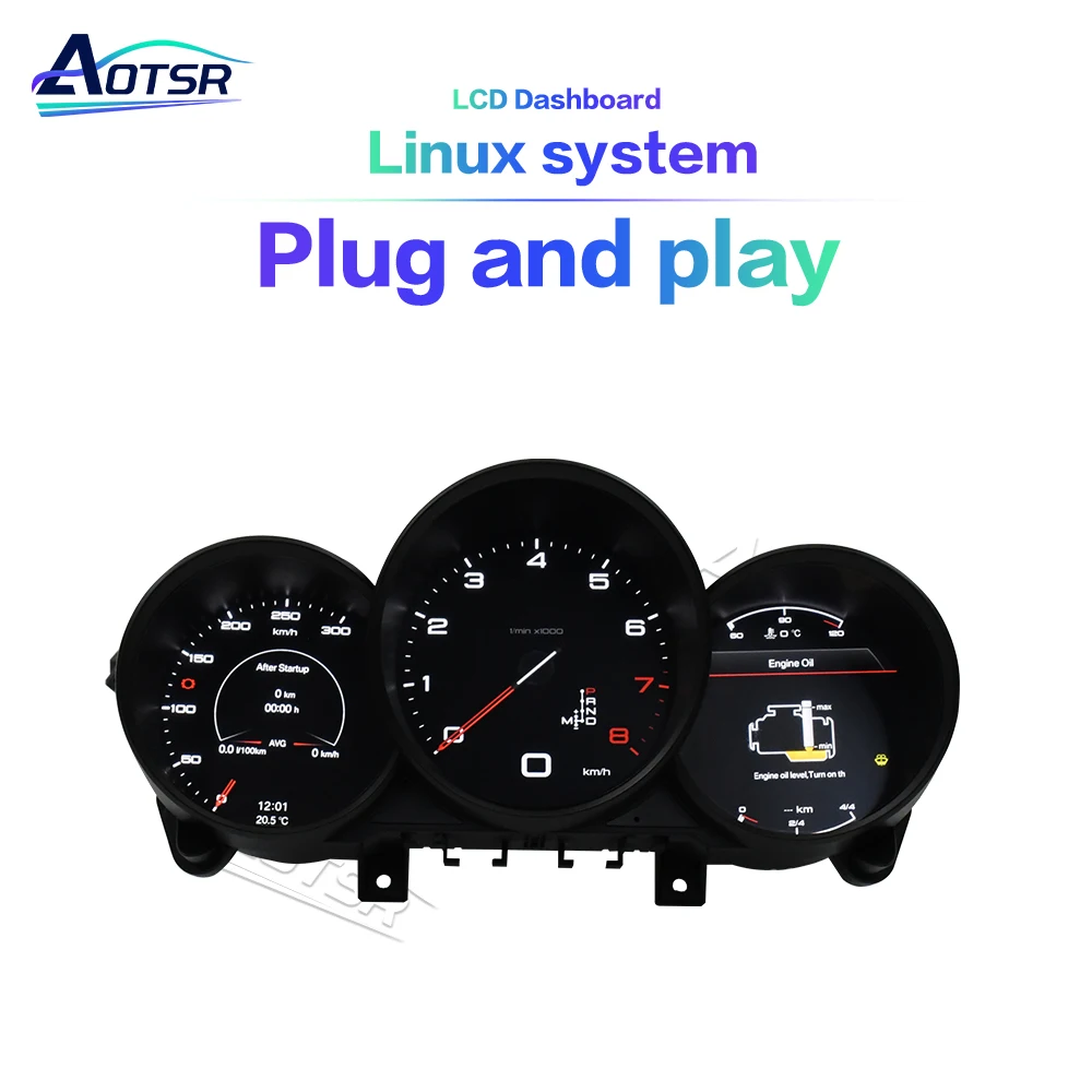 LCD Instrument Cluster For Porsche Cayman Boxster 981.1 - 987.2 (2005 - 2012) Multi - Function Digital Speedometer