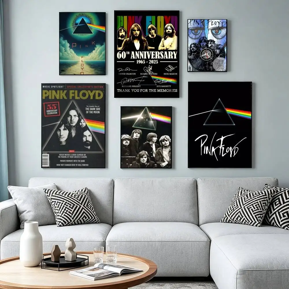 Rock P-Pink F-Floyd  Poster Waterproof Wall Art Sticker For Bar Living Room Vintage Decor High Quality Print Gift