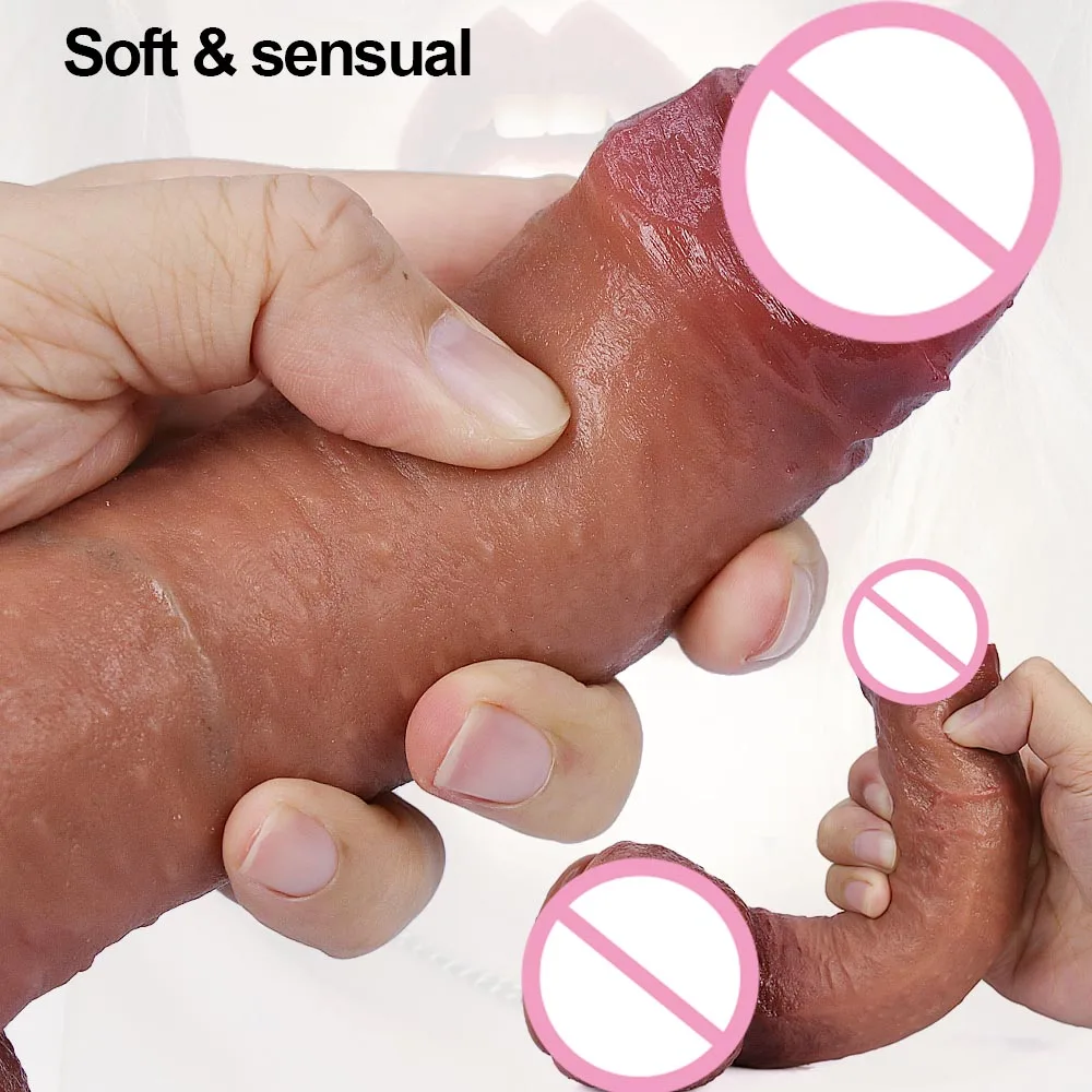 Silicone Real Big Thick Strap on Penis Foreskin Dick Anal Dildo Dilldo Masturbators Adult Sexy Toys for Women Men Girls Sexshop