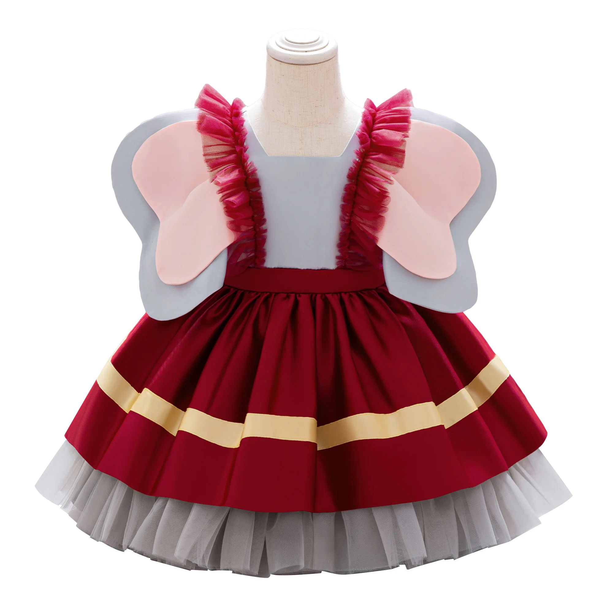 

Fly Sleeve Elephant Princess Baby Girls Dress Carnival Halloween Christmas Costumes Elegant 1st Birthday Party Prom Baby Dresses