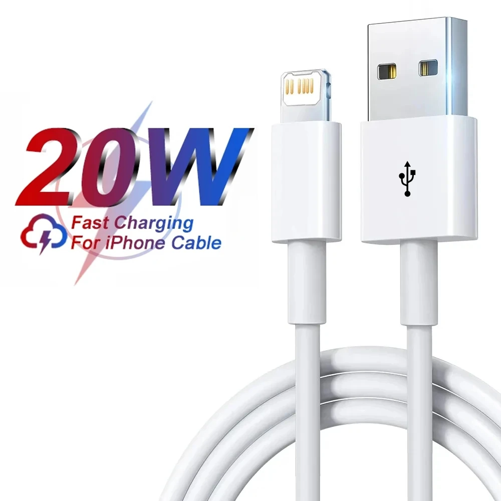 Original PD 30W 20W USB Fast Charging Cable for iPhone 14 13 12 11 Pro XS Max XR X 8 7 6S Plus USB C Charger Data Cable 1m 2m 3m