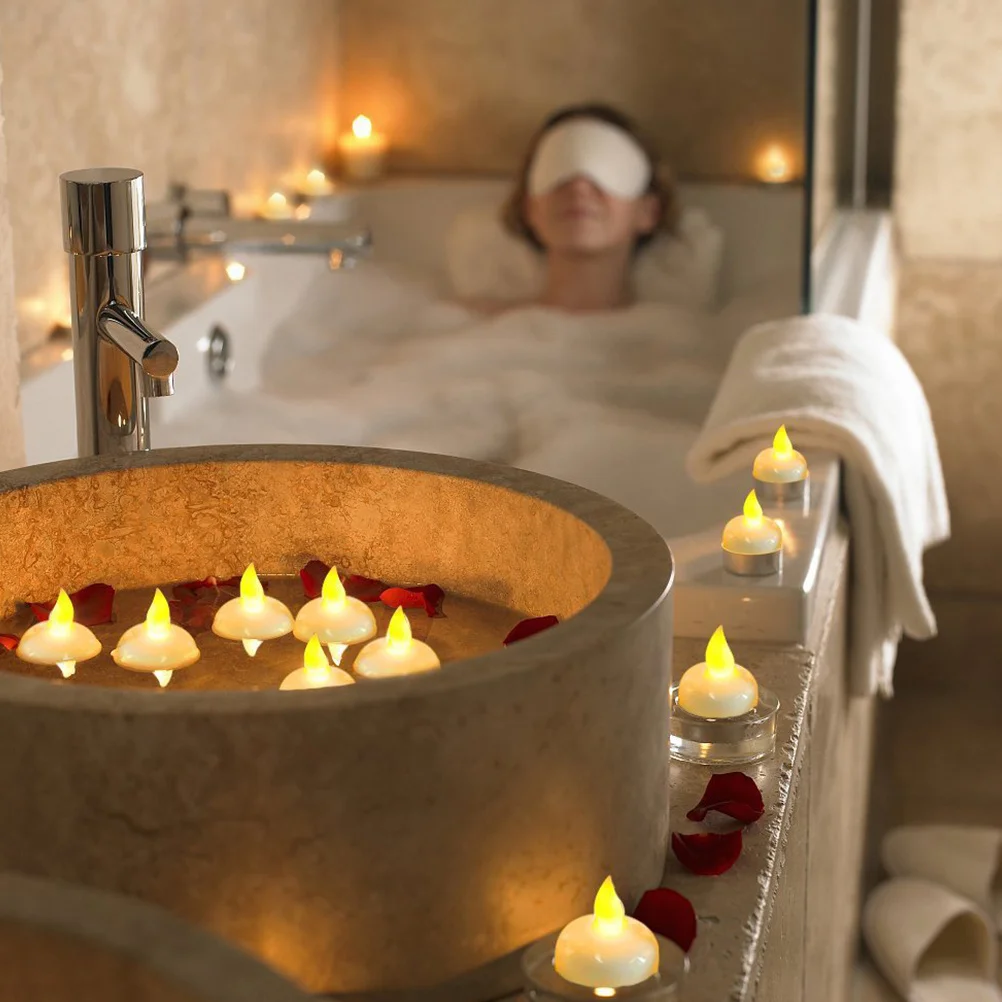 12 Uds. Luces Led flotantes, lámparas decorativas impermeables para piscina, bañera, jardín, fiesta de boda, luz blanca cálida intermitente