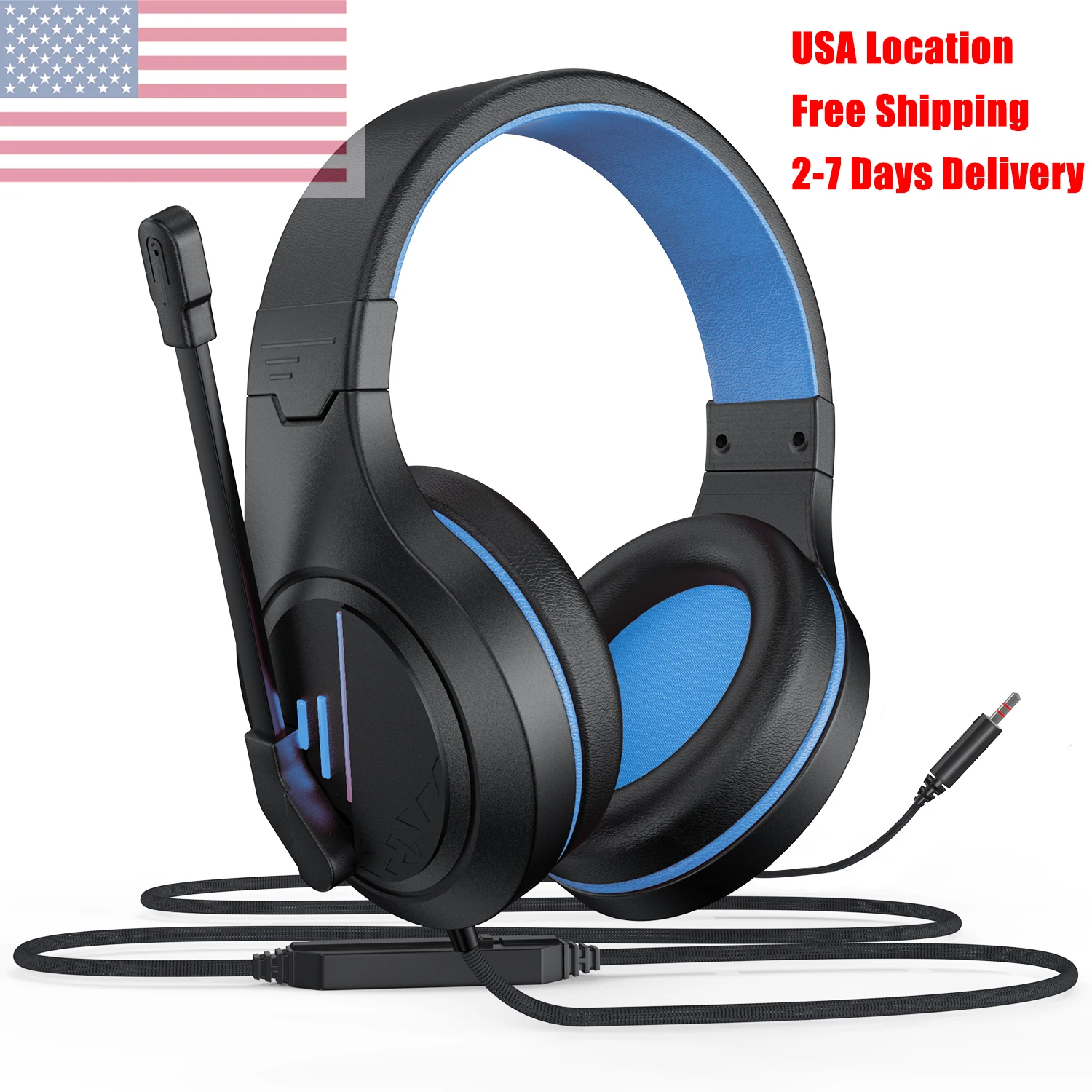 

3.5mm video Gaming headphones Game headset Noise Isolating earphone with Microphone Volume Control for PS4 Play Station 4 PC