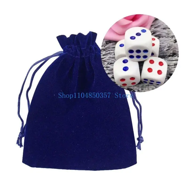 

652F 10 Pcs Small Dices Bags Durable Velvets Carry Bag Reusable Soft Jwelry Bags