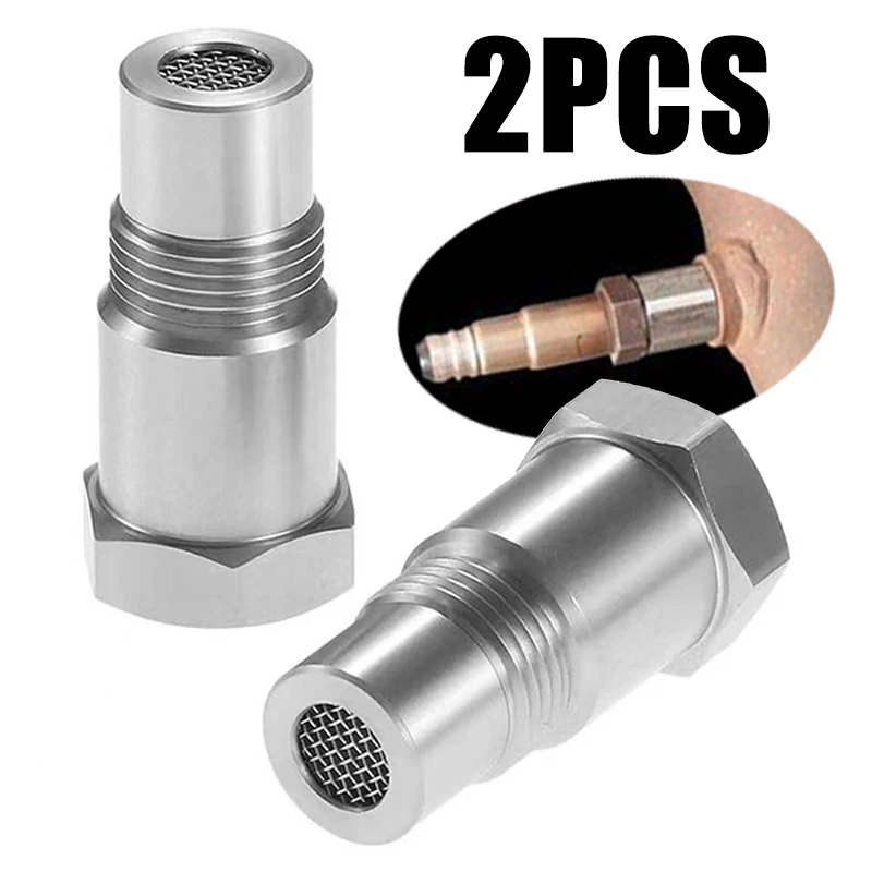 2pcs/set M18*1.5 Universal Car Motorcycle Engine Test Pipe Oxygen Eliminator Extension Filter Extender Spacer O2 Sensor Adapter