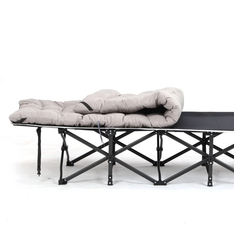 DrunkenXp Daul-Layers 1200D Oxford Portable Lightweight Fabric Folding Bed With Removable Mattress Camping Cots