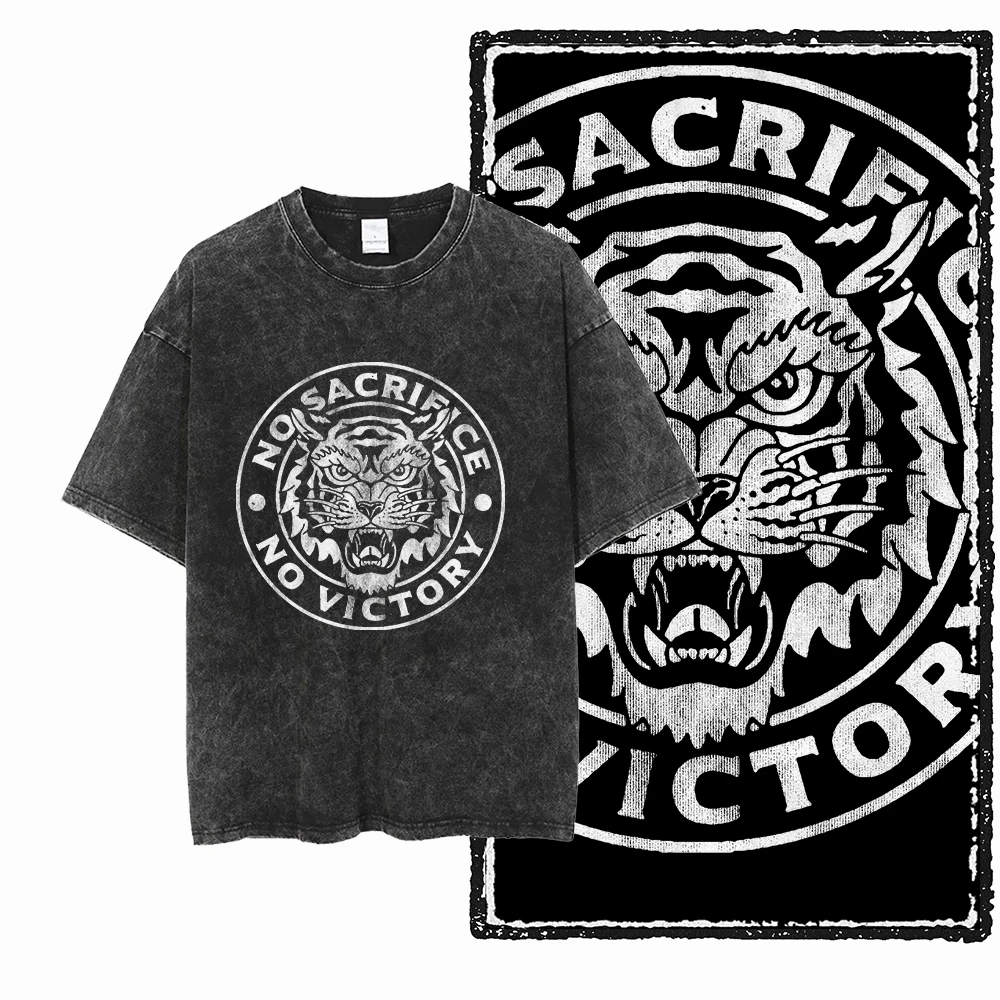 DI TIGER Printed Cotton Acid Washed Exclusive Graphic Unisex T Shirt Cool Vintage Streetwear Men Tshirts Big Size Tee for men image 2