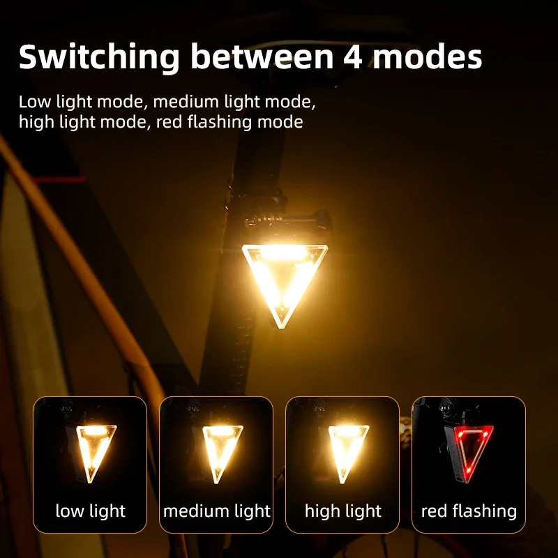

Bicycle tail light Outdoor Tactics Triangle Light Badge Warning Decoration Camping Atmosphere Mini Small Pendant Lamp