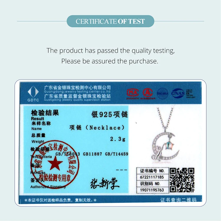 WOSTU 925 Sterling Silver Cute Cat Moon Pendant Necklace For Women, reamy Moonstone Zircon Charm Necklaces Special Gift For Her
