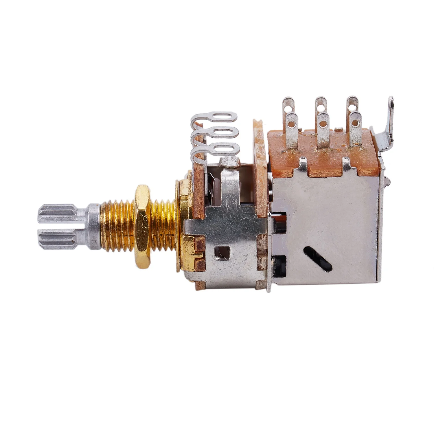 Gitaarpotten 500K korte gespleten as Audio Taper Push/Pull-potentiometer