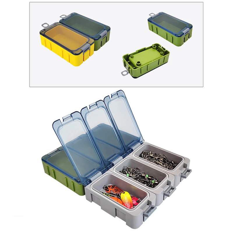 3pc Fishing Accessories Box Portable Mini Plastic Storage Box Hook Container Lure Compartments Organizer Tool Case with Luminous