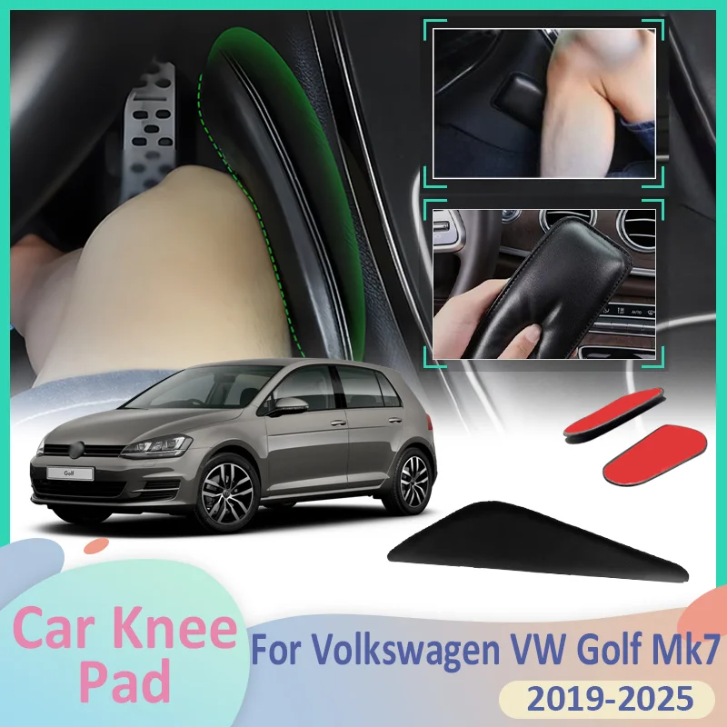 

For Volkswagen VW Golf Mk7 2013~2020 Car Leg Knee Pad PU Foot Lether Center Control Elbow Cushion Armrest Interior Supports Rest
