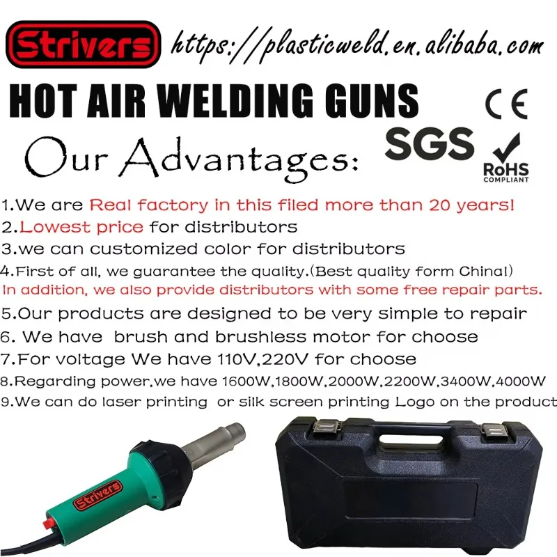 HandHeld Welder for  Roofing for Welding Hot Melt Plastic Geomembrane PVC HDPE Machine Kit with Temperature Digital Display