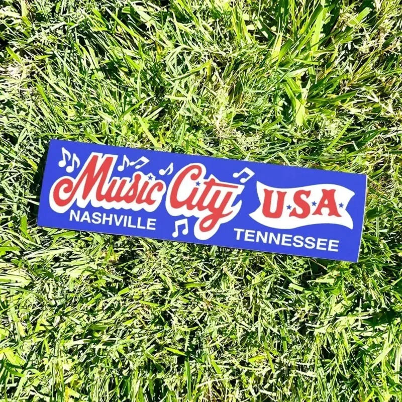 ملصق ممتص الصدمات من Music City Nashville TENNESSEE - طراز عتيق في الولايات المتحدة الأمريكية للسياحة في الثمانينيات - ملصقات ممتصة للصدمات - ملصقات سيارات
