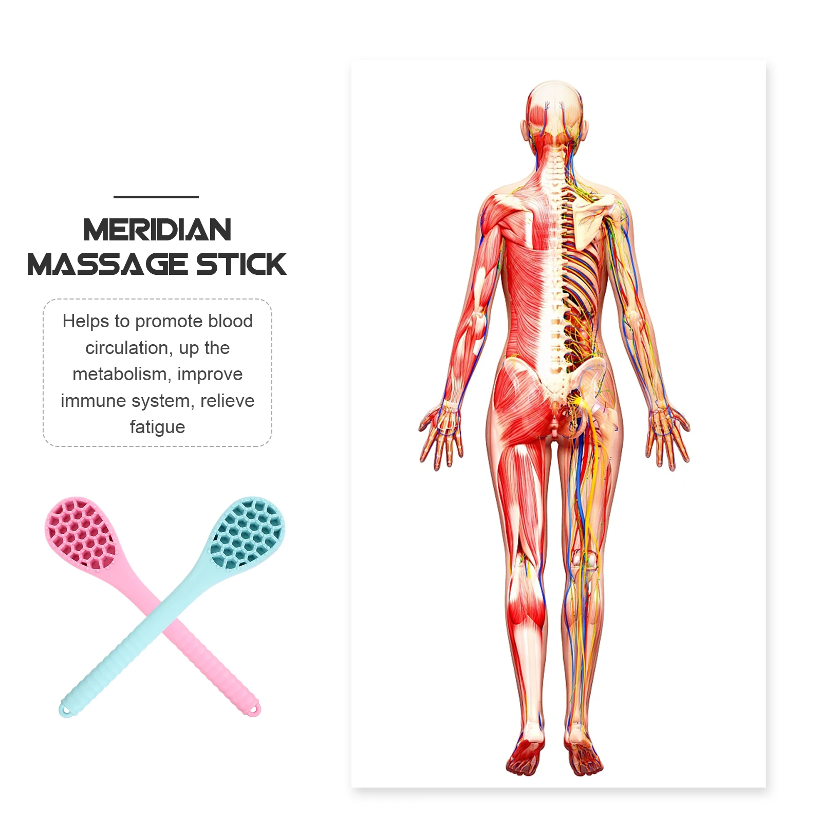 

2pcs Silicone Massage Hammer Portable Body Slap Board Knocking Stick for Neck Back Legs Safe Material Handheld
