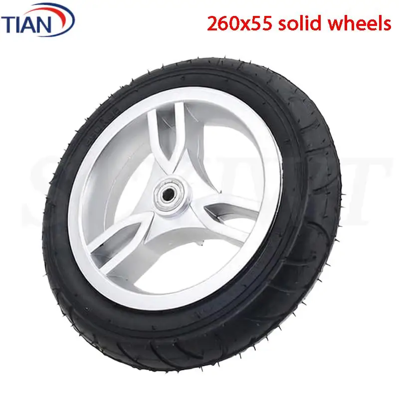 

High-Quality 10 Inch 260x55 Solid Plastic Wheels in White for Scooter Tire Upgrades