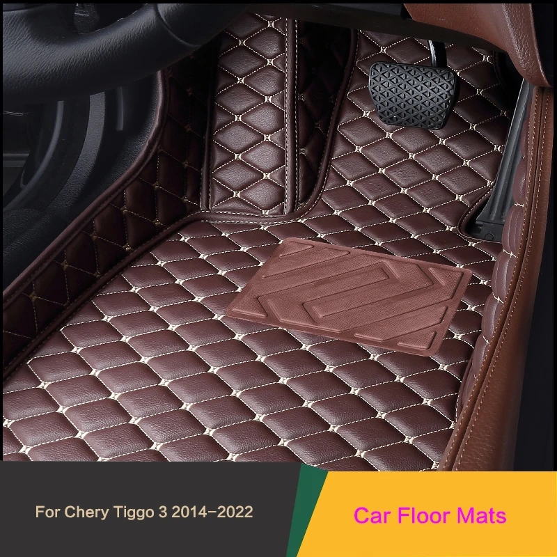 

Custom Car Floor Mats Special For Chery Tiggo 3 2014-2022 Years Leather Carpet Waterproof Car Accessories