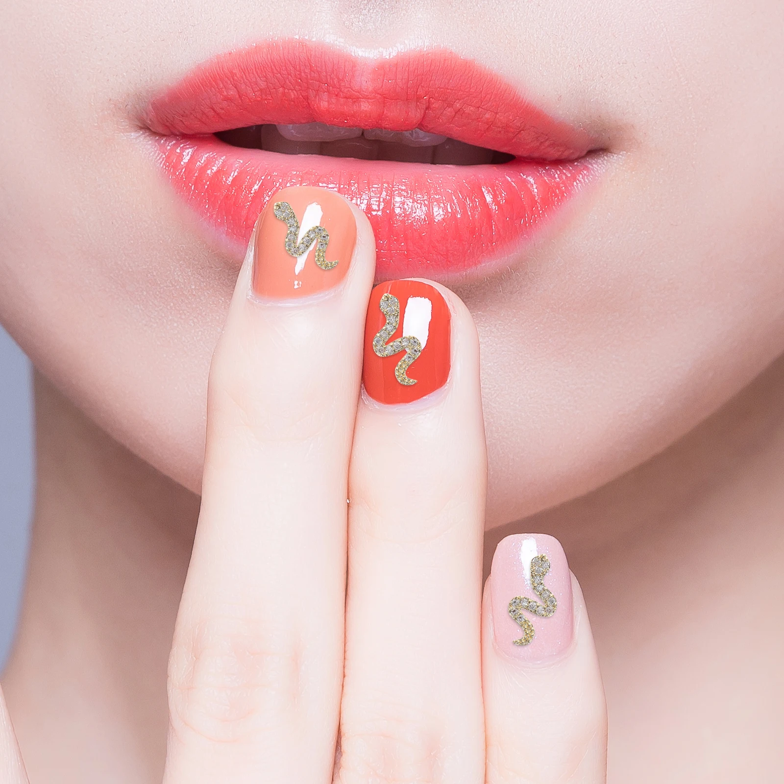 

5 Pcs Snake Nail Art Jewelry 3d Studs Three-dimensional Animal Charms Alloy Rhinestones