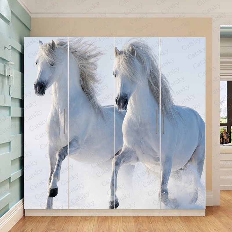 horse animal wardrobe stickers bedroom window refrigerator stickers decorative stickers cabinet custom decals