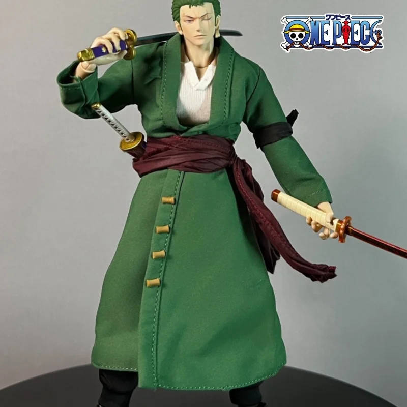 

One Piece Shf Series Anime Zoro Handmade Kimono Waistband Headscarf T-Shirt Set Is Suitable for 1/12 Size Movable Humanoid Toy