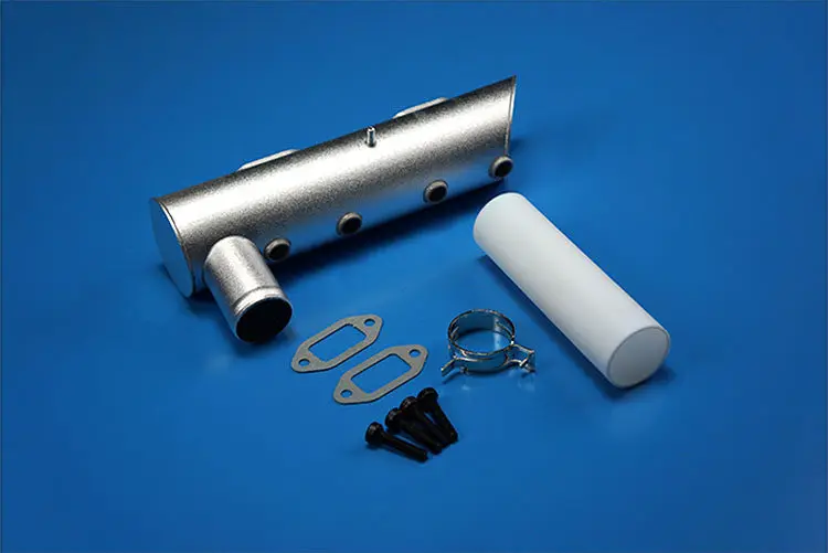 Stainless Steel Exhaust Header Manifold for DLE222 222cc 4-Cylinder RC 4-Hole Flange with Springs & Gaskets