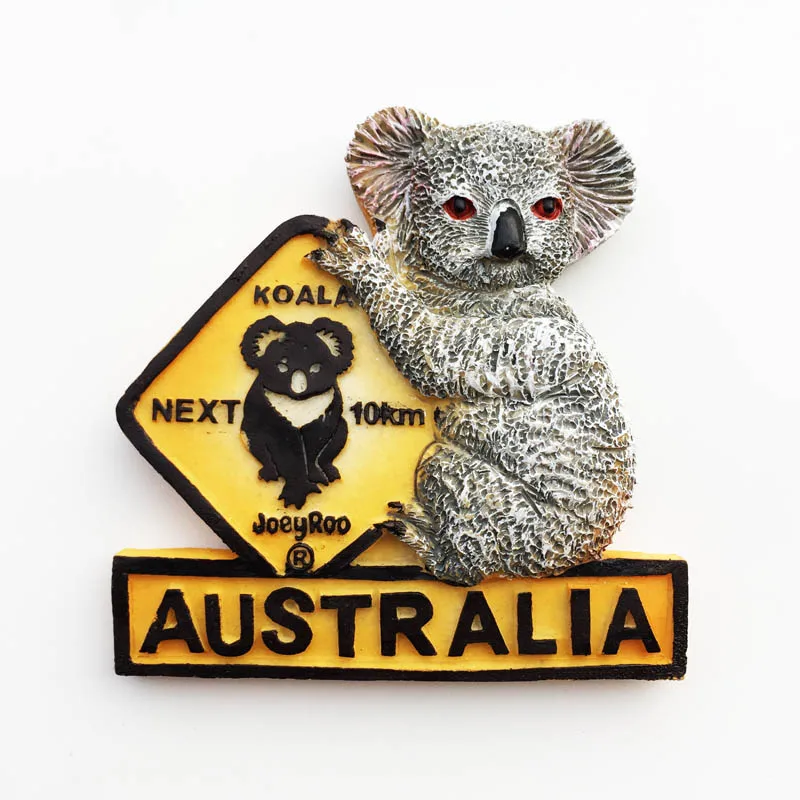 Fridge magnet Australia Koala Roadblock Landmark Decoration Resin Refrigerator Magnet Tourism Souvenir Message Post