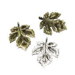 20Pcs/Lot Maple Leaf 41*34.5MM Antique Silver Plated Bronze Color Charms DIY Jewelry Accessories