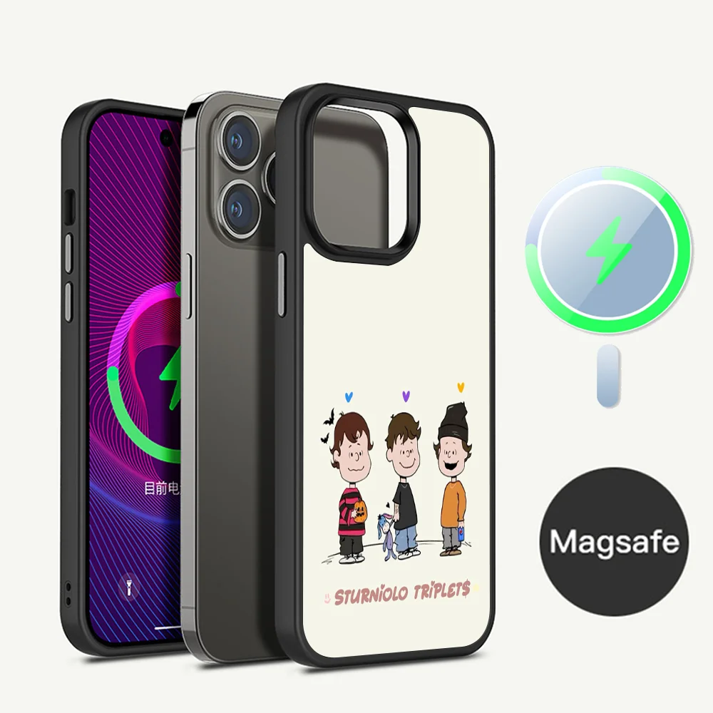 S-Sturniolo T-Triplets Phone Case Magesafe Magnetic Wireless Charge Case For iPhone 16 11 12 13 14 15 Pro Max Plus Mini